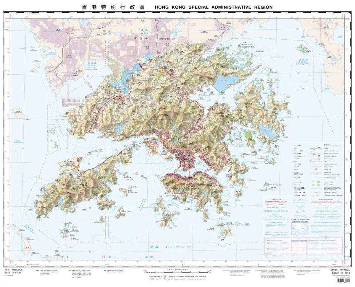 topografik pou drese kat jeyografik nan Hong Kong