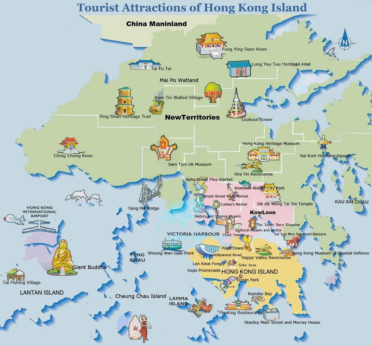 Hong kong vwayaj kat jeyografik